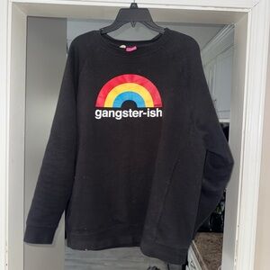 Gangster-Ish Black Rainbow Men's Crewneck Sweater